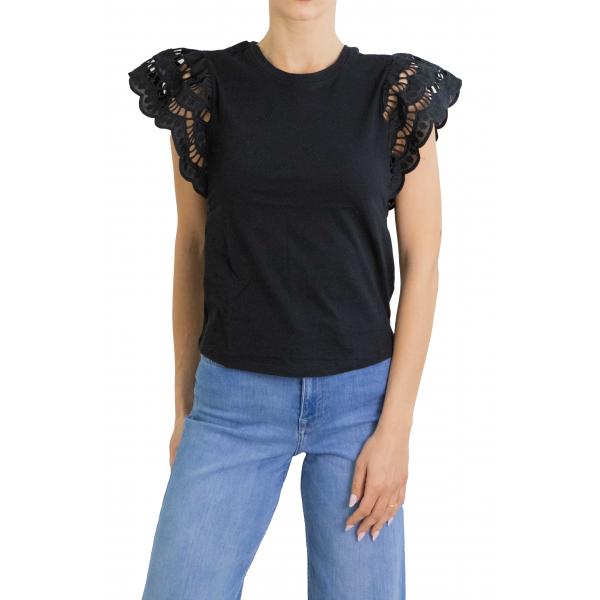 T shirt con manica volant Only 